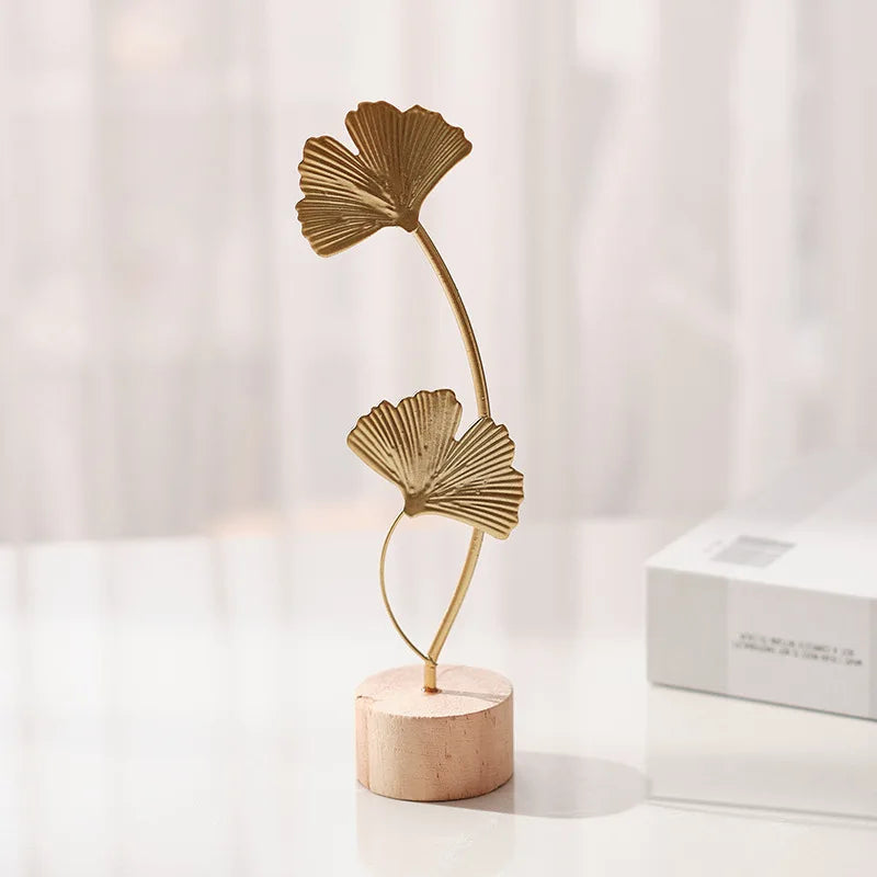 1pc decorações de folha de Ouro Ginko