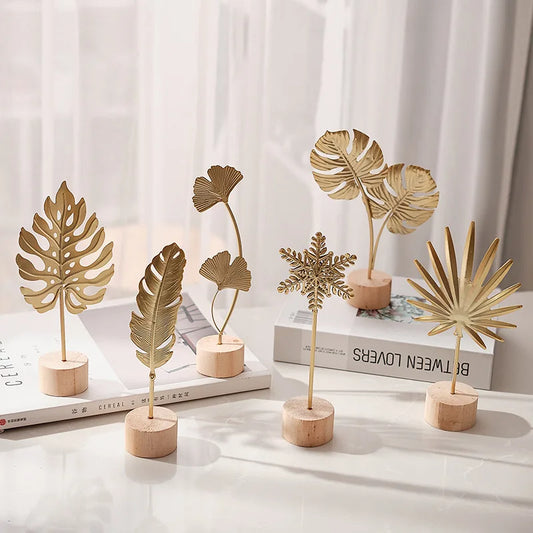 1pc decorações de folha de Ouro Ginko